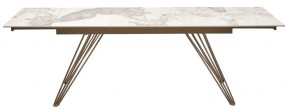 Стол ACERRA NEW 160 GLOSS LUXURY PANDORA SOLID CERAMIC/ каркас цвета шампань, ®DISAUR в Игре - igra.ok-mebel.com | фото 5