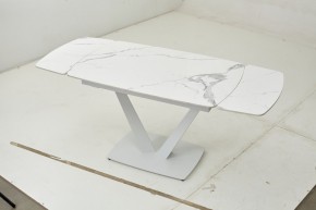 Стол ALATRI 120 GLOSS STATUARIO WHITE SOLID CERAMIC / WHITE, ®DISAUR в Игре - igra.ok-mebel.com | фото 2