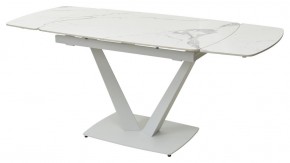Стол ALATRI 120 GLOSS STATUARIO WHITE SOLID CERAMIC / WHITE, ®DISAUR в Игре - igra.ok-mebel.com | фото 5