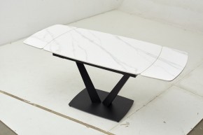 Стол ALATRI 120 MATT WHITE MARBLE SOLID CERAMIC / BLACK, ®DISAUR в Игре - igra.ok-mebel.com | фото 2