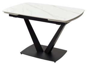 Стол ALATRI 120 MATT WHITE MARBLE SOLID CERAMIC / BLACK, ®DISAUR в Игре - igra.ok-mebel.com | фото 7