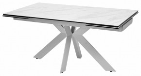 Стол BELLUNO 160 MARBLES KL-99 Белый мрамор матовый, итальянская керамика/ белый каркас, ®DISAUR в Игре - igra.ok-mebel.com | фото 2