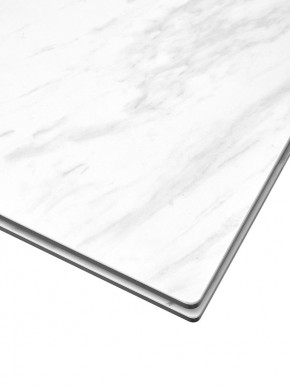 Стол BELLUNO 160 MARBLES KL-99 Белый мрамор матовый, итальянская керамика/ белый каркас, ®DISAUR в Игре - igra.ok-mebel.com | фото 4