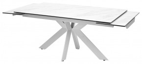 Стол BELLUNO 160 MARBLES KL-99 Белый мрамор матовый, итальянская керамика/ белый каркас, ®DISAUR в Игре - igra.ok-mebel.com | фото 5