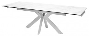 Стол BELLUNO 160 MARBLES KL-99 Белый мрамор матовый, итальянская керамика/ белый каркас, ®DISAUR в Игре - igra.ok-mebel.com | фото 6