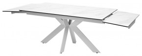 Стол BELLUNO 160 MARBLES KL-99 Белый мрамор матовый, итальянская керамика/ белый каркас, ®DISAUR в Игре - igra.ok-mebel.com | фото 7