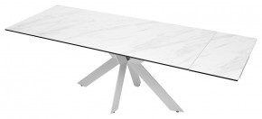 Стол BELLUNO 160 MARBLES KL-99 Белый мрамор матовый, итальянская керамика/ белый каркас, ®DISAUR в Игре - igra.ok-mebel.com | фото 8