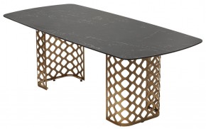 Стол CHIAVARI 220 KL-116 Черный мрамор матовый, итальянская керамика / бронзовый, ®DISAUR в Игре - igra.ok-mebel.com | фото 7