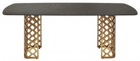Стол CHIAVARI 220 KL-116 Черный мрамор матовый, итальянская керамика / бронзовый, ®DISAUR в Игре - igra.ok-mebel.com | фото 8