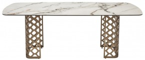 Стол CHIAVARI 220 KL-188 Контрастный мрамор матовый, итальянская керамика / Шампань, ®DISAUR в Игре - igra.ok-mebel.com | фото 8