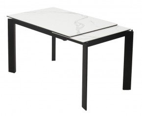 Стол CORNER 120 MATTE STATUARIO Белый мрамор матовый керамика, стекло/ черный каркас, ®DISAUR в Игре - igra.ok-mebel.com | фото 3