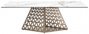 Стол ENNA 220 KL-188 Контрастный мрамор матовый, итальянская керамика/ каркас цвета шампань, ®DISAUR в Игре - igra.ok-mebel.com | фото 10