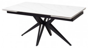 Стол FORIO 160 MATT WHITE MARBLE SOLID CERAMIC / BLACK, ®DISAUR в Игре - igra.ok-mebel.com | фото