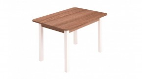 Стол ЛДСП (опоры белые) ясень шимо темный в Игре - igra.ok-mebel.com | фото