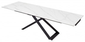 Стол LIVORNO 180 MATT WHITE MARBLE SOLID CERAMIC / BLACK, ®DISAUR в Игре - igra.ok-mebel.com | фото 4