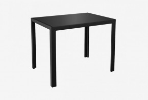 Стол Ницца (стекло (10мм) Черное/ножки черный металл) в Игре - igra.ok-mebel.com | фото