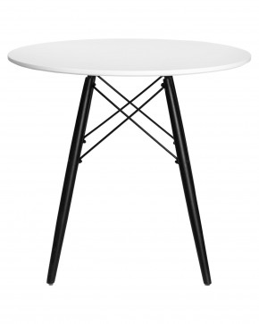 Стол обеденный DOBRIN CHELSEA`80 BLACK, столешница белая, основание черное в Игре - igra.ok-mebel.com | фото 2