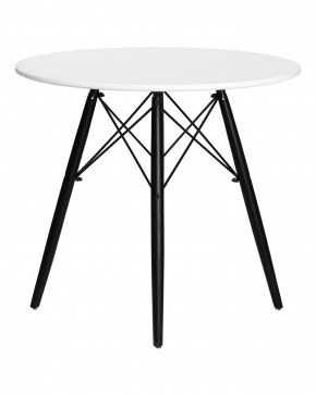 Стол обеденный DOBRIN CHELSEA`80 BLACK, столешница белая, основание черное в Игре - igra.ok-mebel.com | фото 3