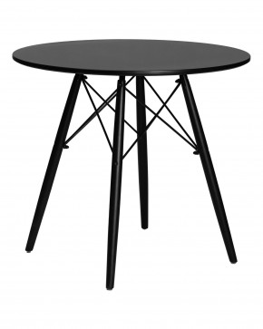 Стол обеденный DOBRIN CHELSEA`80 BLACK, столешница черная, основание черное в Игре - igra.ok-mebel.com | фото
