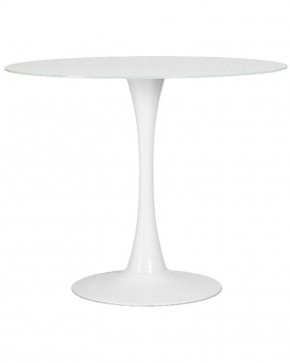 Стол обеденный MIA GLASS, белая столешница, белое основание (W-02) в Игре - igra.ok-mebel.com | фото
