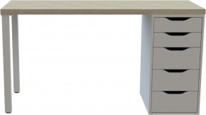 Стол письменный Ингар 2/5Т 140x75x55, дуб беленый/белый в Игре - igra.ok-mebel.com | фото 2