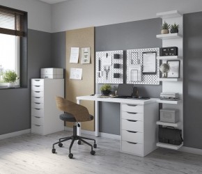 Стол письменный Ингар белый,120x75, с одной тумбой в Игре - igra.ok-mebel.com | фото 2