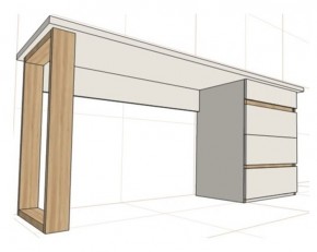 Стол письменный с тумбой 4 ящика (1450) в Игре - igra.ok-mebel.com | фото 2