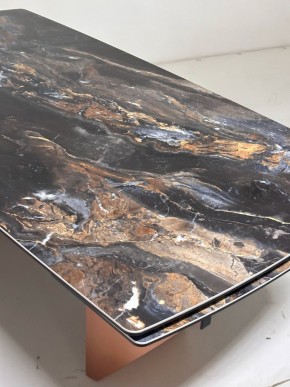 Стол ПУАНТО 200 TITANIUM LAWA NERO, керамика / МЕДЬ каркас М-City в Игре - igra.ok-mebel.com | фото 6