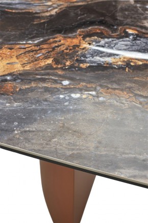 Стол ПУАНТО 200 TITANIUM LAWA NERO, керамика / МЕДЬ каркас М-City в Игре - igra.ok-mebel.com | фото 7