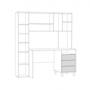 Стол рабочий 12.95 N Комфорт (Дуб сонома, Темно - серый U2601) в Игре - igra.ok-mebel.com | фото 3