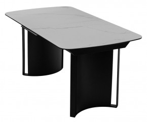 Стол RASMUS 160 TL-45 Белый мрамор, испанская керамика / черный каркас, ®DISAUR в Игре - igra.ok-mebel.com | фото 3