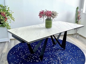 Стол RIETI 200 KL-99 Белый мрамор матовый, итальянская керамика / черный каркас, ®DISAUR в Игре - igra.ok-mebel.com | фото 2