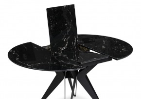 Стол стеклянный Рикла 110(150)х110х76 черный мрамор / черный в Игре - igra.ok-mebel.com | фото 4