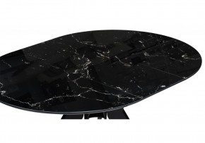 Стол стеклянный Рикла 110(150)х110х76 черный мрамор / черный в Игре - igra.ok-mebel.com | фото 5
