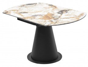 Стол TERAMO 135 GLOSS GRAND JADE SOLID CERAMIC, керамика, поворотн.механизм / Черный каркас, ®DISAUR в Игре - igra.ok-mebel.com | фото 11