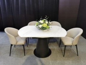 Стол TERAMO 135 GLOSS GRAND JADE SOLID CERAMIC, керамика, поворотн.механизм / Черный каркас, ®DISAUR в Игре - igra.ok-mebel.com | фото 3
