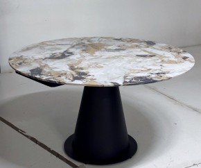 Стол TERAMO 135 GLOSS GRAND JADE SOLID CERAMIC, керамика, поворотн.механизм / Черный каркас, ®DISAUR в Игре - igra.ok-mebel.com | фото 5