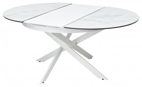 Стол TRENTO 120 HIGH GLOSS STATUARIO Белый мрамор глянцевый, керамика/ белый каркас, ®DISAUR в Игре - igra.ok-mebel.com | фото 6