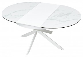 Стол TRENTO 120 HIGH GLOSS STATUARIO Белый мрамор глянцевый, керамика/ белый каркас, ®DISAUR в Игре - igra.ok-mebel.com | фото 8