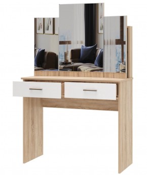 БЕАТРИС Стол туалетный (Дуб Сонома/Белый глянец) в Игре - igra.ok-mebel.com | фото 2