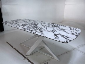Стол VICENZA 220 BULGARI WHITE, керамика / белый, ®DISAUR в Игре - igra.ok-mebel.com | фото 7