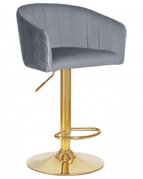 Стул барный DOBRIN DARCY GOLD, серый велюр (1922-19) в Игре - igra.ok-mebel.com | фото