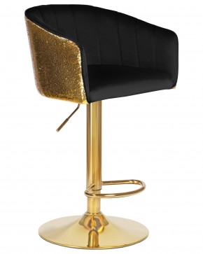 Стул барный DOBRIN DARCY GOLD SHINY, черный велюр с золотыми пайетками в Игре - igra.ok-mebel.com | фото 2