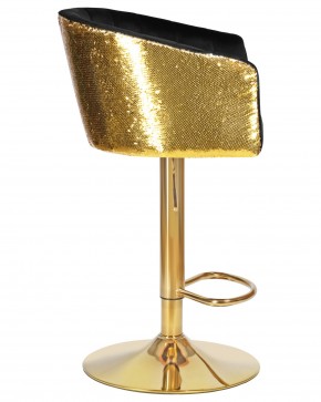 Стул барный DOBRIN DARCY GOLD SHINY, черный велюр с золотыми пайетками в Игре - igra.ok-mebel.com | фото 3
