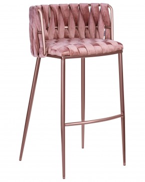 Стул барный DOBRIN EMMA ROSE GOLD, розовый велюр (VF-10) в Игре - igra.ok-mebel.com | фото
