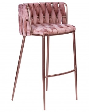 Стул барный DOBRIN EMMA ROSE GOLD, розовый велюр (VF-10) в Игре - igra.ok-mebel.com | фото 2