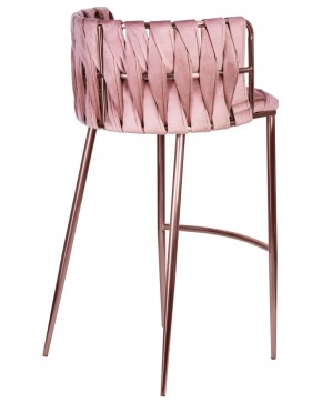 Стул барный DOBRIN EMMA ROSE GOLD, розовый велюр (VF-10) в Игре - igra.ok-mebel.com | фото 4