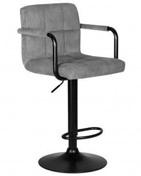 Стул барный DOBRIN KRUGER ARM BLACK, серый вельвет (LAR-E2041-25) в Игре - igra.ok-mebel.com | фото 2