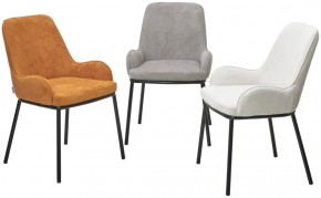 Стул BRIO CATO-01 Белый, фактурная ткань / черный каркас, ®DISAUR в Игре - igra.ok-mebel.com | фото 4