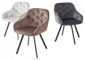 Стул GALE 360 град. поворот. BLUVEL-03 LIGHT GREY, велюр/ черный каркас, М-City в Игре - igra.ok-mebel.com | фото 2